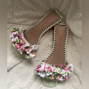 Betsey Johnson floral slide sandals
